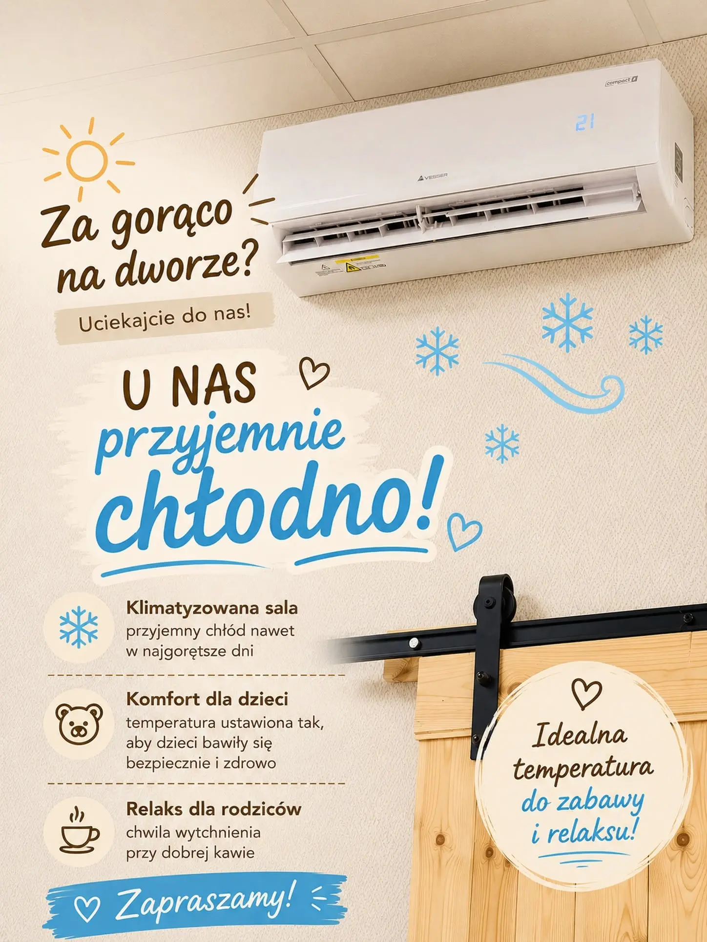 klimatyzator wisi na beżowej ścianie