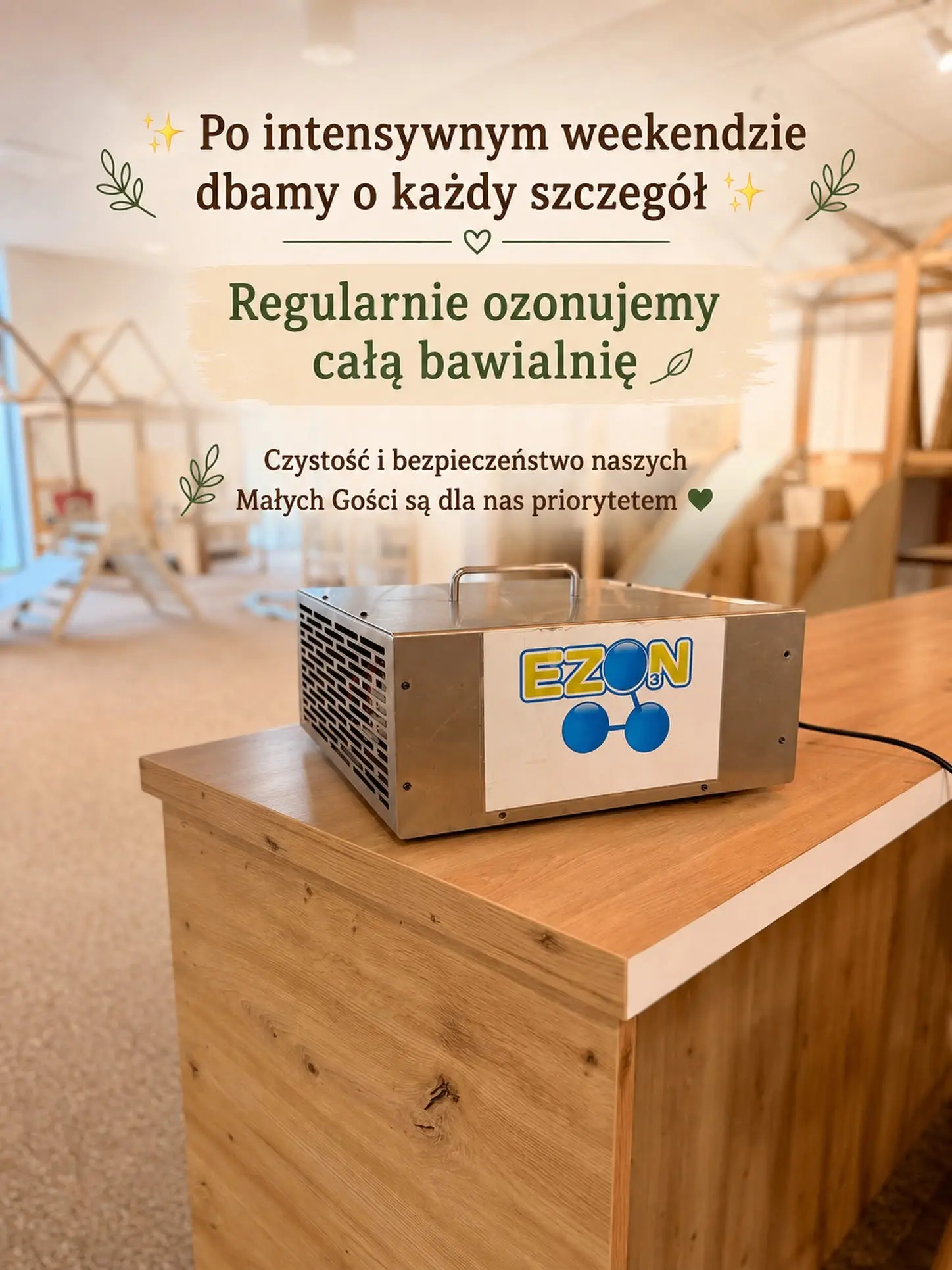 urządzenie do ozonowania leży na komodzie
